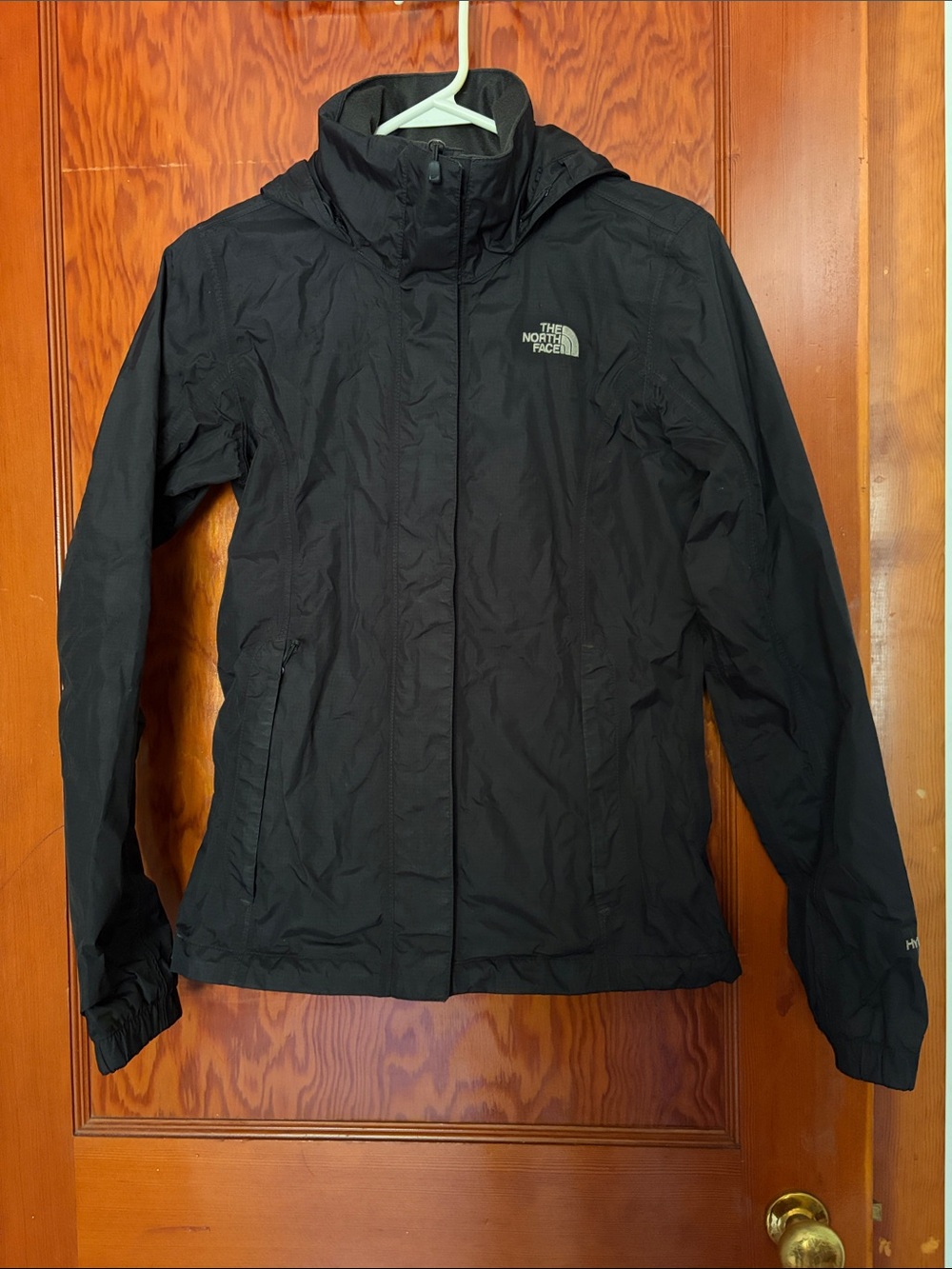 The North Face Women's Black Hyvent Hooded Rain Jacket